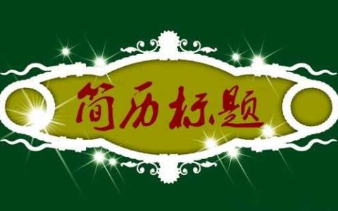 让HR“一见钟情”的简历标题
