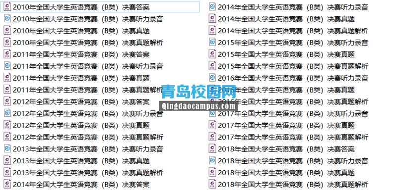 全国大学生英语竞赛B类决赛历年真题答案