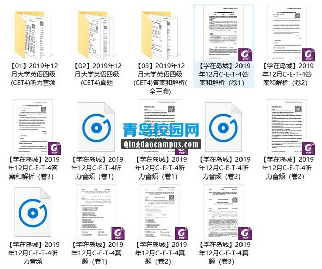 2019年12月大学英语四级(CET4)真题和解析下载